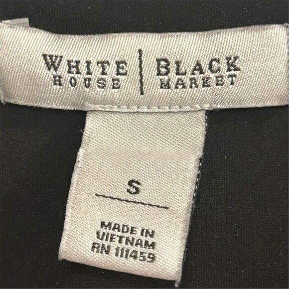 White House Black Market Women's Blouson Dress S Chain Link Print Black - Picture 6 of 16